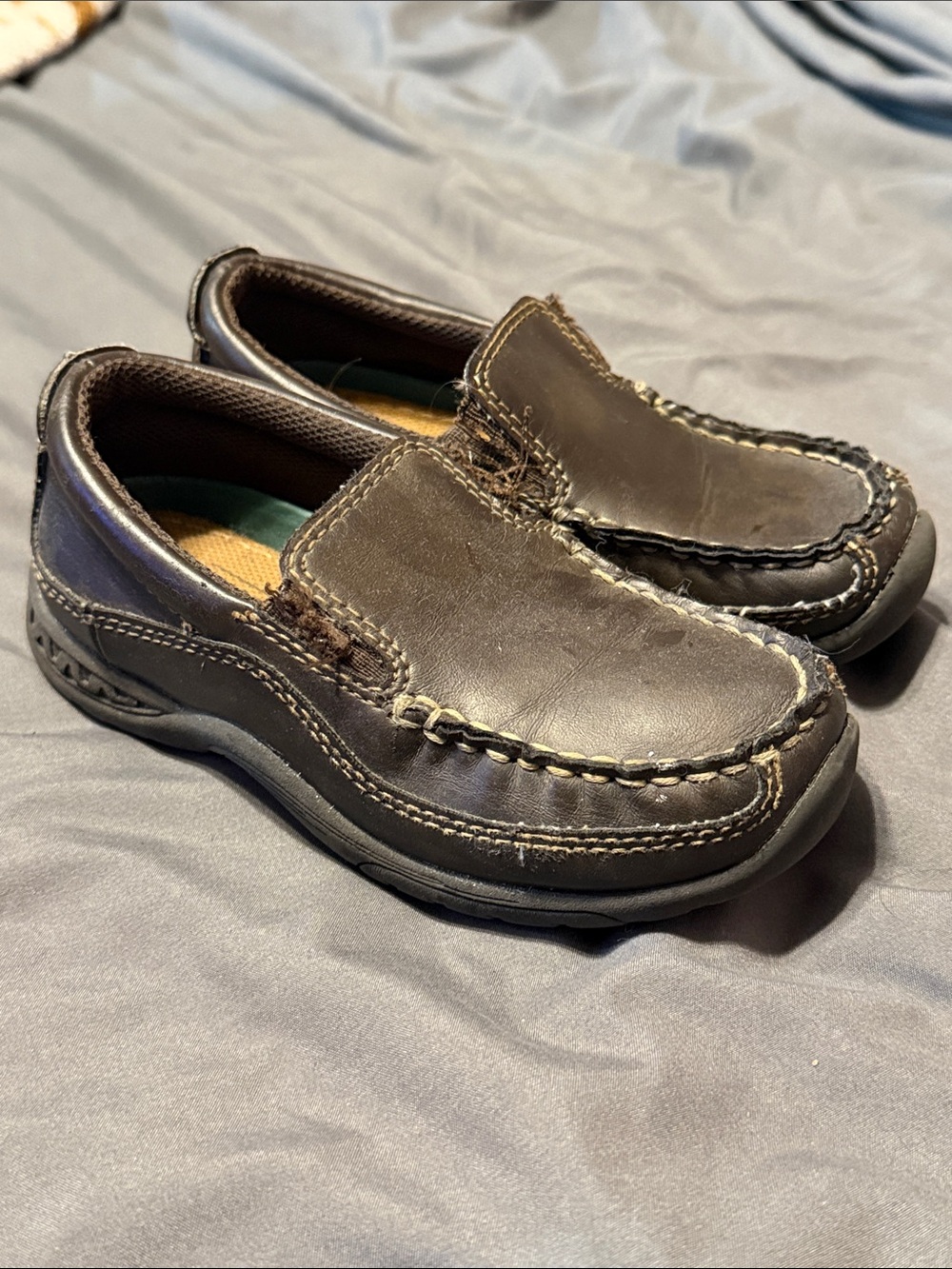 Kids Brown Slip-On Dress Shoes - Classic Moccasin Style
